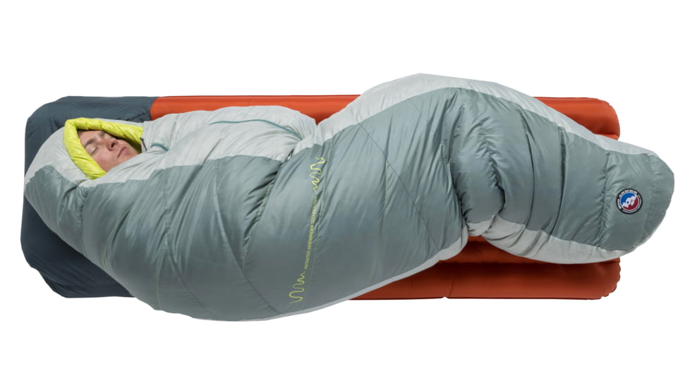 Big Agnes Sidewinder 20 650 RDS DownTek Sleeping Bag, Chinois Green/Mercury/Evening Primrose, Regular, BSW20R26