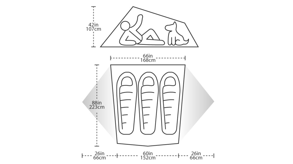 Big Agnes Tiger Wall UL 3, Light Gray/Gold, TTWUL318