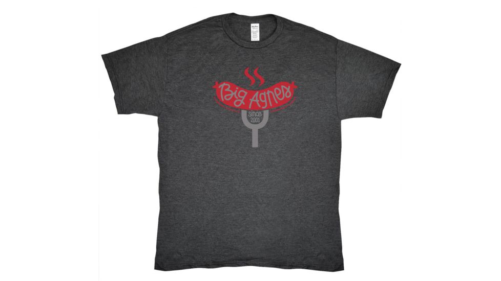 Big Agnes Wienie Roast Logo T-shirt - Mens, Charcoal Heather, Small, ATWIENIEMS19