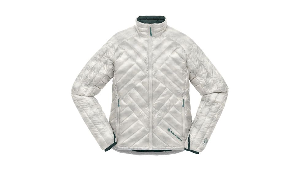 Big Agnes Women's Hole in the Wall Jacket - 700 DownTek, Pearl/Green, Large 31404-110-LG