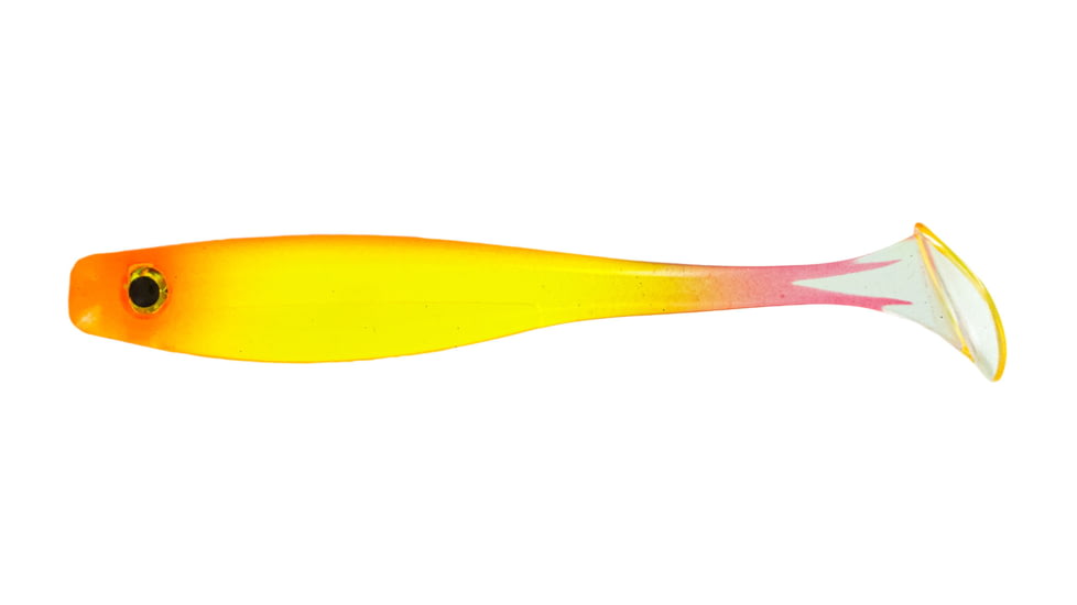 Big Bite Baits Suicide Shad Shad, 5, 3.5in, Flaming Sun, 35SWTM-30