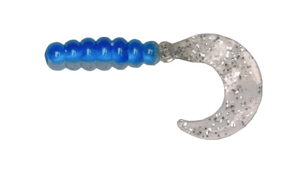 Big Bite Baits Fat Grub Curl Tail Grub, 8, 2in, Blue/Silver, FG2-23
