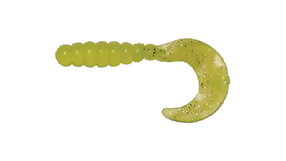 Big Bite Baits Fat Grub Curl Tail Grub, 10, 2in, Lemon Meringue, FG2-06