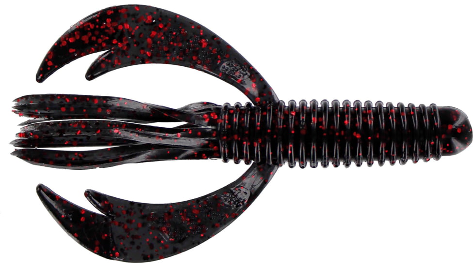 Big Bite Baits Swimming Craw Tube Tube, 10, 4in, Black Neon, SWCRWT-06