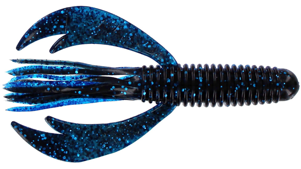 Big Bite Baits Swimming Craw Tube Tube, 10, 4in, Black Neon/Electric Blue, SWCRWT-07