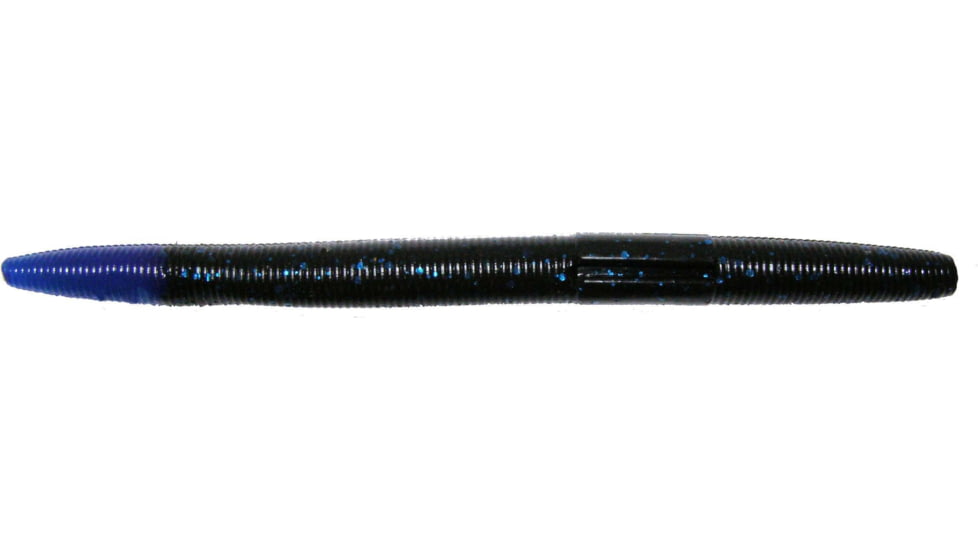 Big Bite Baits Trick Stick Finese Worm, 10, 5in, Black Blue Tip, TS5-34