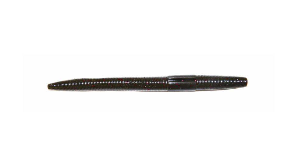 Big Bite Baits Trick Stick Finese Worm, 10, 5in, Green Pumpkin Red Flake, TS5-26