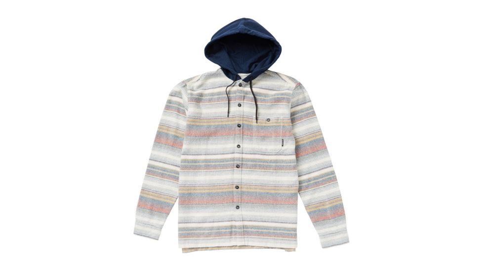 Billabong Baja Hooded Flannel Shirt - Mens, Stone, Large, M526SBBF-STN-L