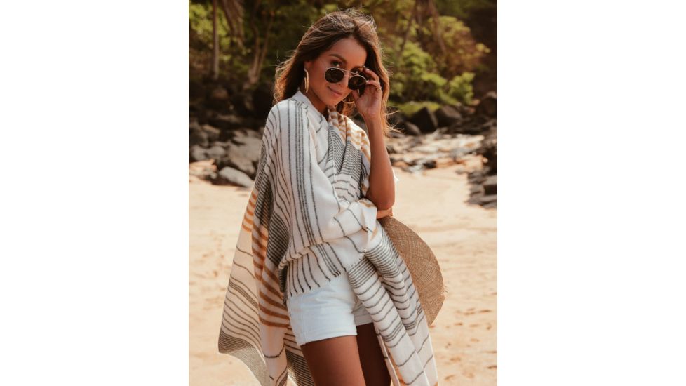 Billabong Beachy Nights Poncho Wrap - Womens, Moss, One Size, JASCSBBE-MOS-ONE