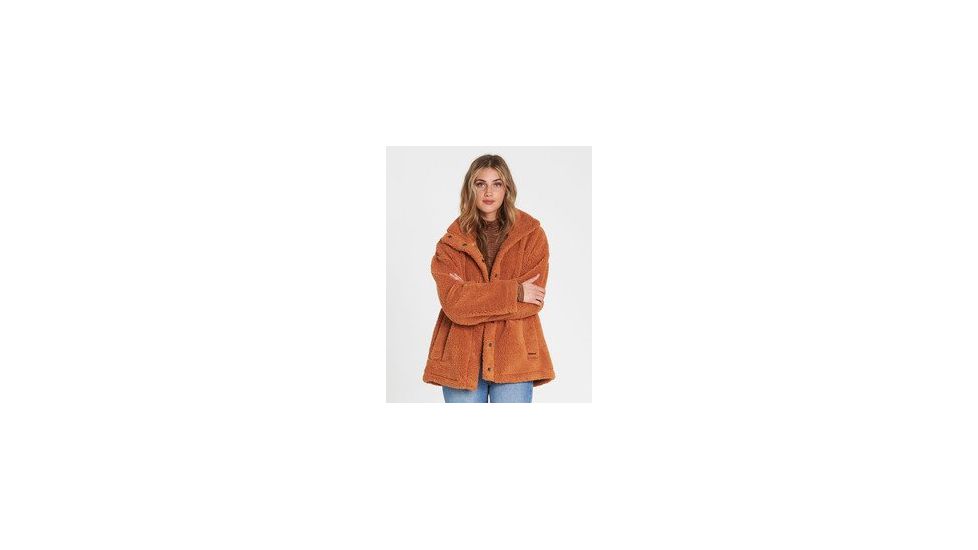 Billabong Cozy Days Sherpa Jacket - Womens, Toffee, Extra Small, J604SBCO-TOF-XS