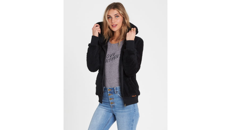 Billabong Cozy Down Polar Fleece Jacket - Womens, Black, Large, J612MCOZ-BLK-L