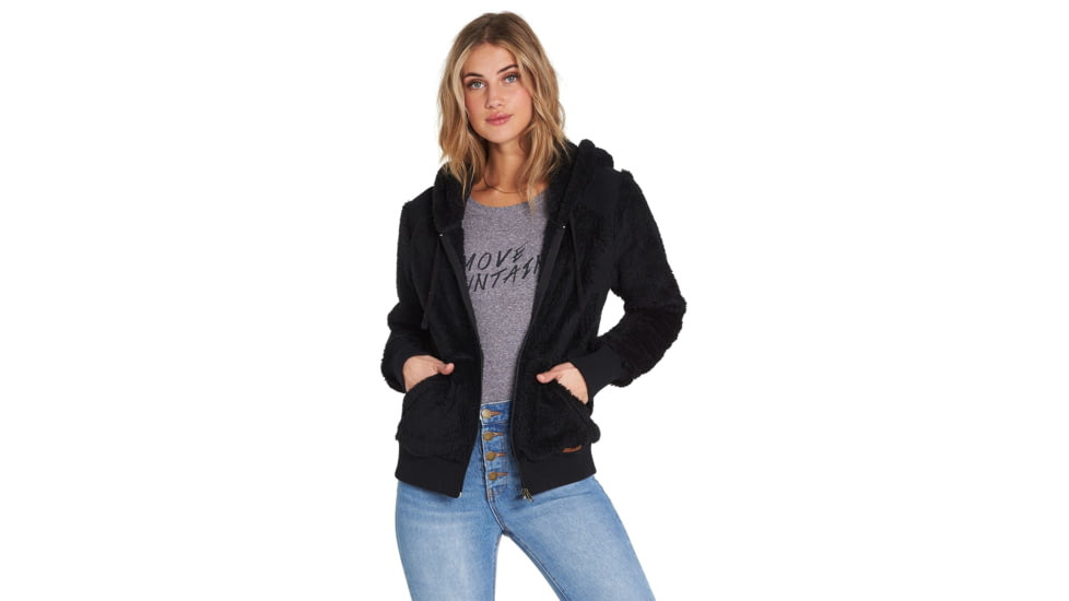 Billabong Cozy Down Polar Fleece Jacket - Womens, Black, Large, J612MCOZ-BLK-L