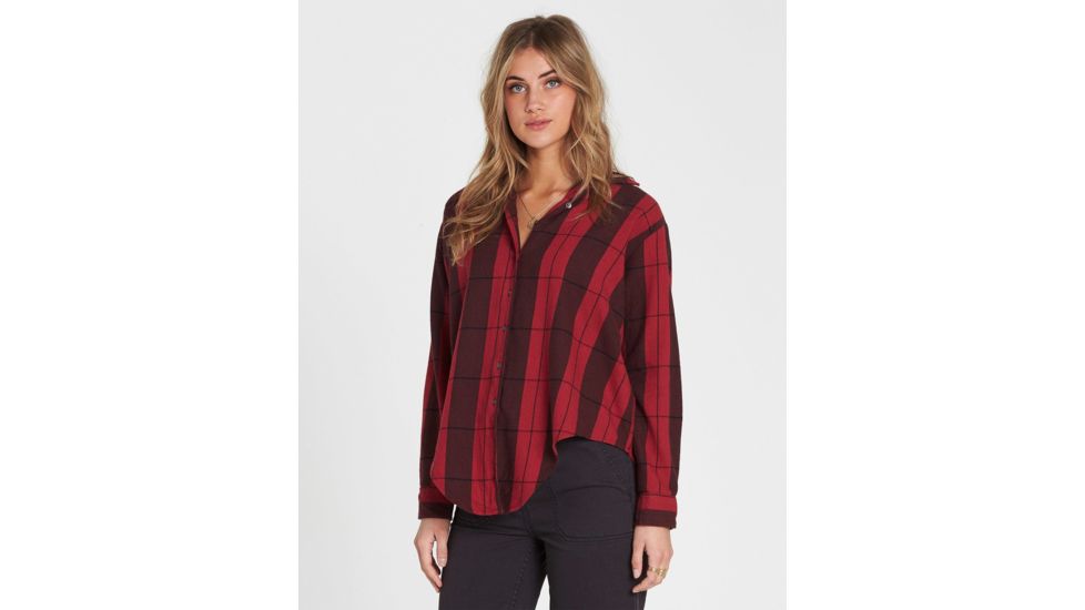 Billabong Cozy Down Polar Fleece Jacket - Womens, Garnet, Medium, J508SBCO-GAR-M