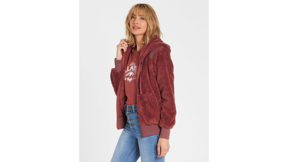 Billabong Cozy Down Polar Fleece Jacket - Womens, Vintage Plum, Extra Large, J612MCOZ-VPL-XL