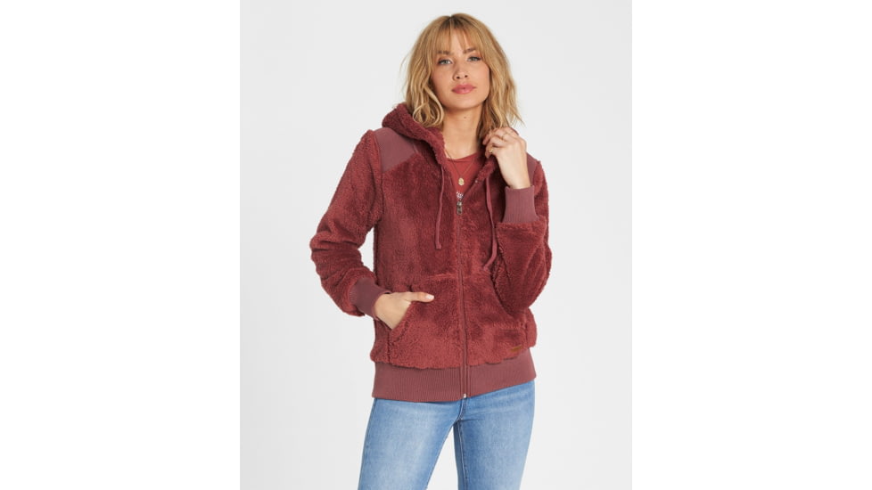 Billabong Cozy Down Polar Fleece Jacket - Womens, Vintage Plum, Extra Large, J612MCOZ-VPL-XL