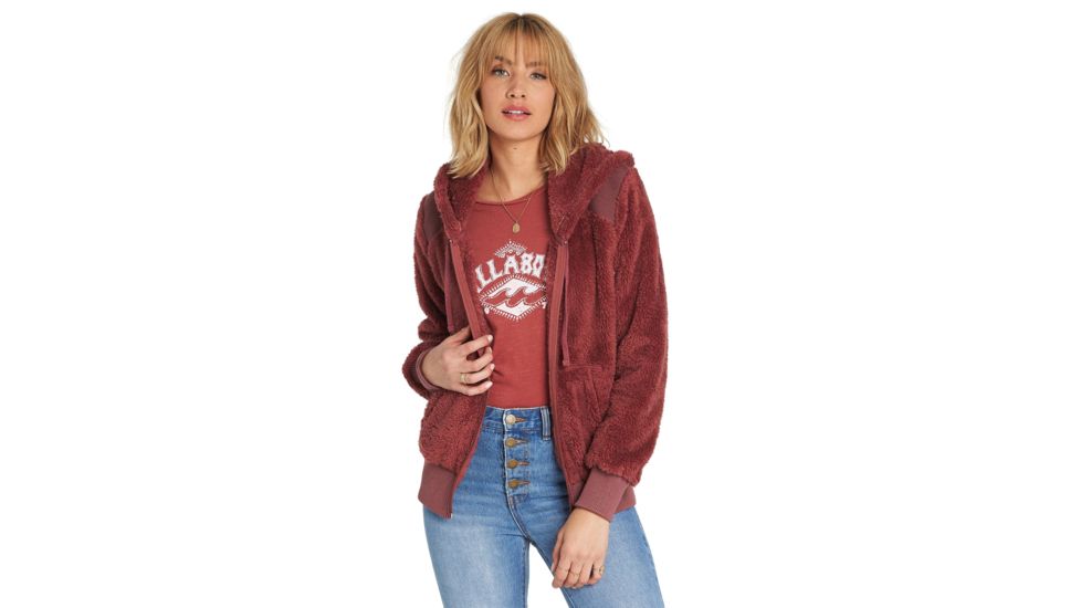 Billabong Cozy Down Polar Fleece Jacket - Womens, Vintage Plum, Extra Large, J612MCOZ-VPL-XL