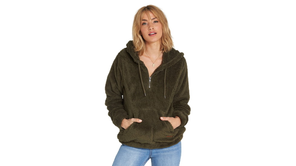 Billabong Cozy For Keeps Fleece Hoodie - Womens, Olive, Large, J604QBCO-OLV-L