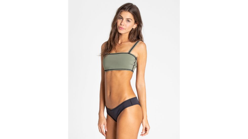 Billabong Del Sur Wave Bandit - Swim Top - Womens, Black Olive, Small, XT58TBDE-BOL-S