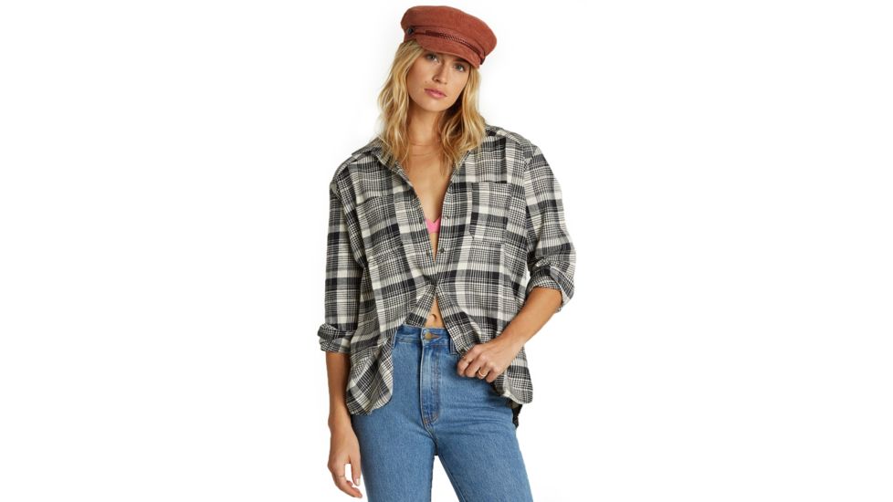 Billabong East Light Shirt - Womens, Black White, Large, J526VBEA-BCI-L