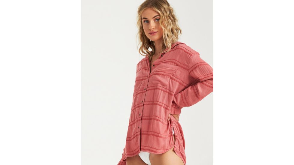 Billabong Easy Movin Shirt - Womens, Stone Rose, Large, J516VBEA-SNE-L