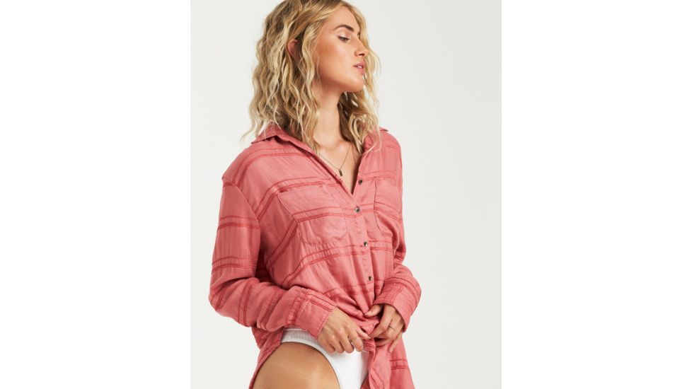 Billabong Easy Movin Shirt - Womens, Stone Rose, Large, J516VBEA-SNE-L