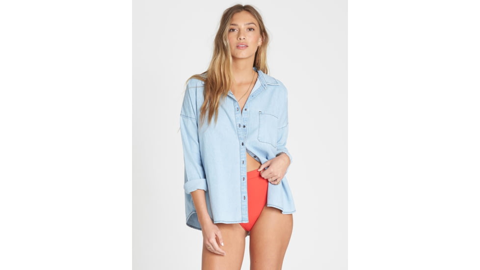 Billabong Feeling Salty - Shirt - Womens, Chambray, Medium, J539TBFE-CHY-M