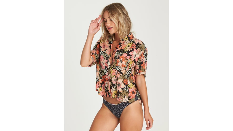 Billabong Hana Koa - Button Up - Womens, Black, Large, J508UBHA-BLK-L