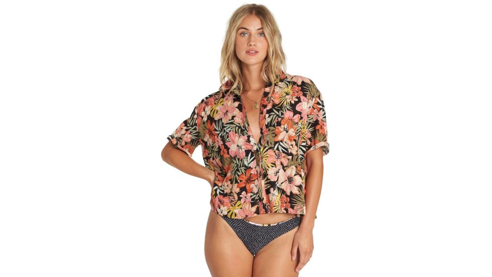Billabong Hana Koa - Button Up - Womens, Black, Large, J508UBHA-BLK-L