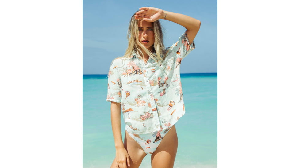 Billabong Hana Koa - Button Up - Womens, Seaspray, Large, J508UBHA-SPY-L