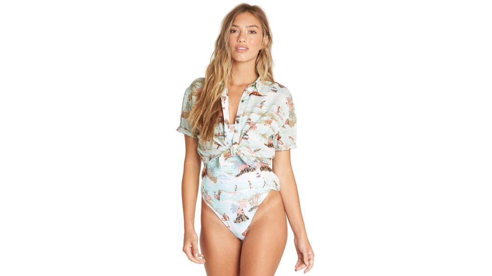 Billabong Hana Koa - Button Up - Womens, Seaspray, Large, J508UBHA-SPY-L