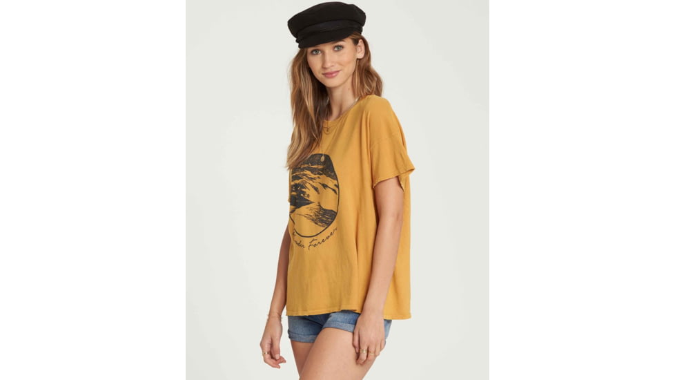 Billabong It Matters Relaxed Short Sleeve Shirt - Womens, Honey Gold, Large, J925QBIT-HOG-L