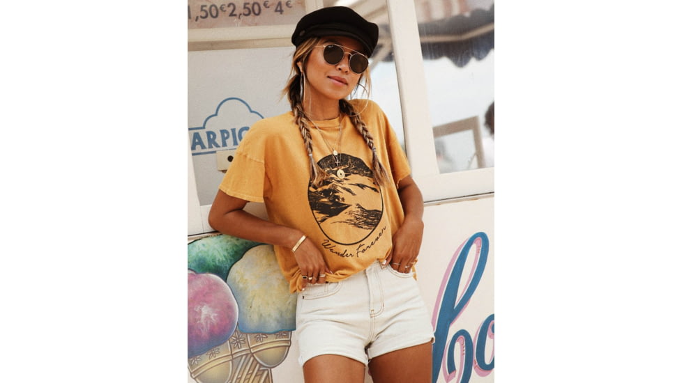 Billabong It Matters Relaxed Short Sleeve Shirt - Womens, Honey Gold, Large, J925QBIT-HOG-L