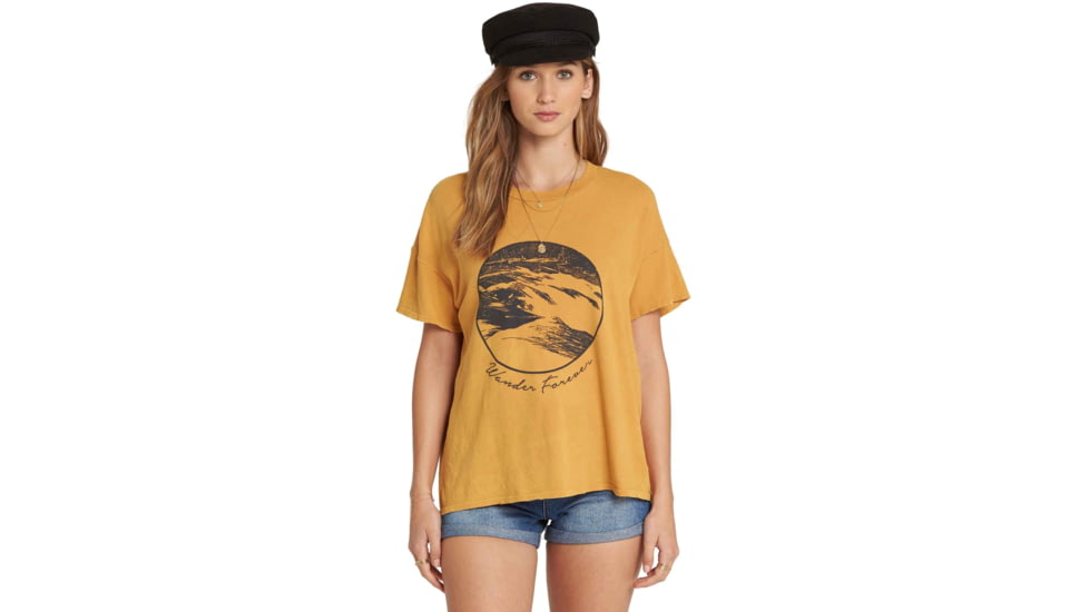 Billabong It Matters Relaxed Short Sleeve Shirt - Womens, Honey Gold, Large, J925QBIT-HOG-L
