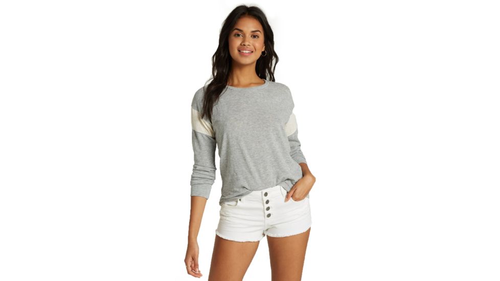 Billabong Kicking Game 2 Henley - Womens, Ash Heather, Small, J910VBKI-AHH-S
