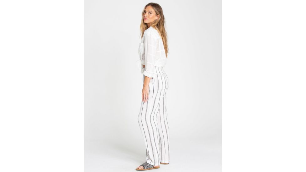 Billabong New Waves Stripe - Casual Pants - Womens, White Stripe, Large, J323JNEW-WAI-L