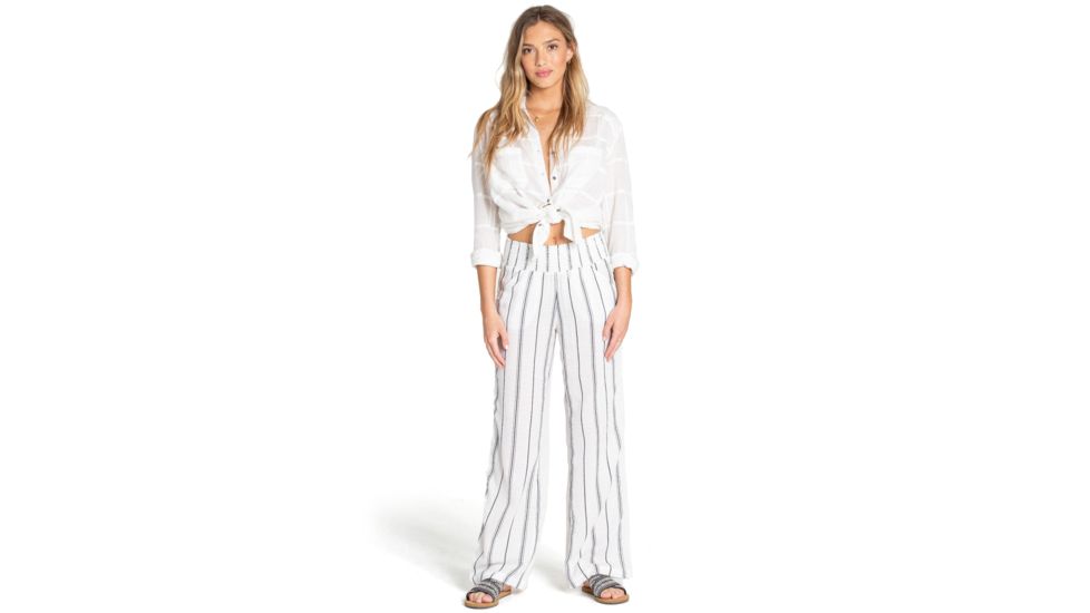 Billabong New Waves Stripe - Casual Pants - Womens, White Stripe, Large, J323JNEW-WAI-L