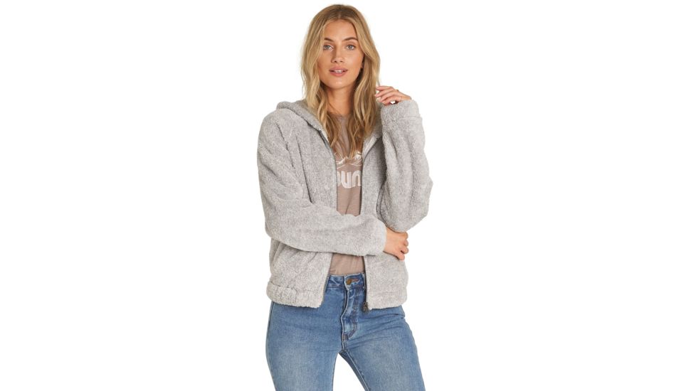 Billabong Reine Down Fleece Jacket - Womens, Ash Heather, Large, J622WBRE-AHH-L