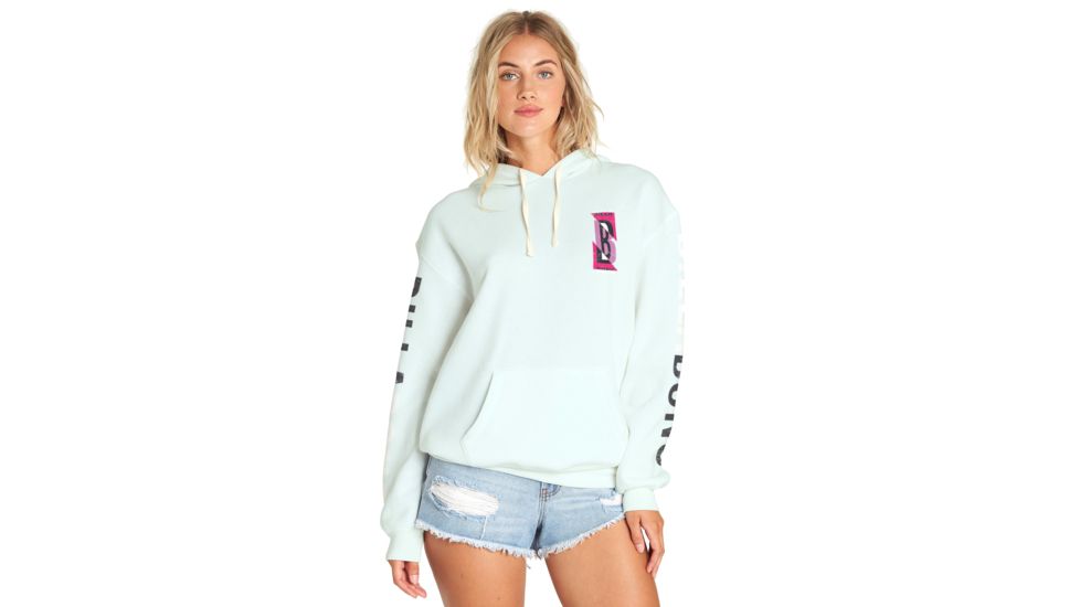 Billabong Retro Logo - Hoodie - Womens, Seaspray, Large, J651UBRE-SPY-L