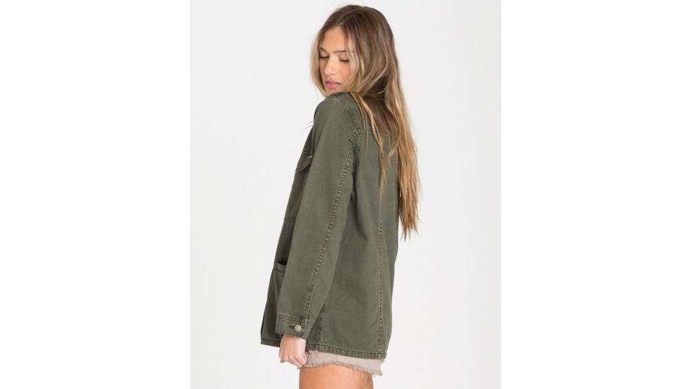 Billabong Right Left Right, Zipped Army Jacket - Womens, Olive, Large, J702QBRI-OLV-L