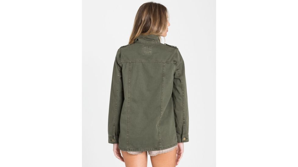 Billabong Right Left Right, Zipped Army Jacket - Womens, Olive, Large, J702QBRI-OLV-L