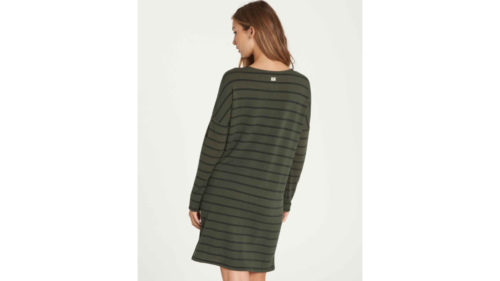 Billabong Simply Put Long Sleeve T-Shirt Dress - Womens, Olive, Small, JD22QBSI-OLV-S