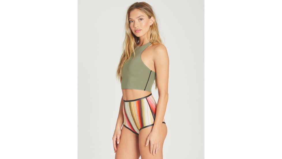 Billabong Sleeveless Sea Crop - Swim Top - Womens, Black Olive, Medium, JWSHTBHT-BOL-M