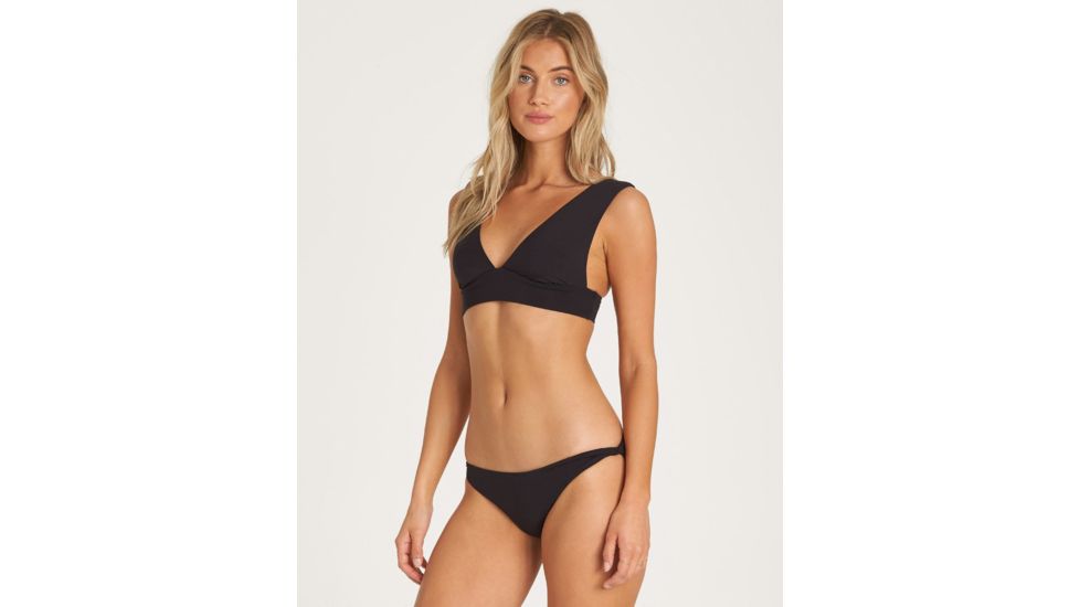 Billabong Sol Searcher Plunge Bikini Top - Womens, Pebble Black, Medium, XT53UBSO-PBA-M