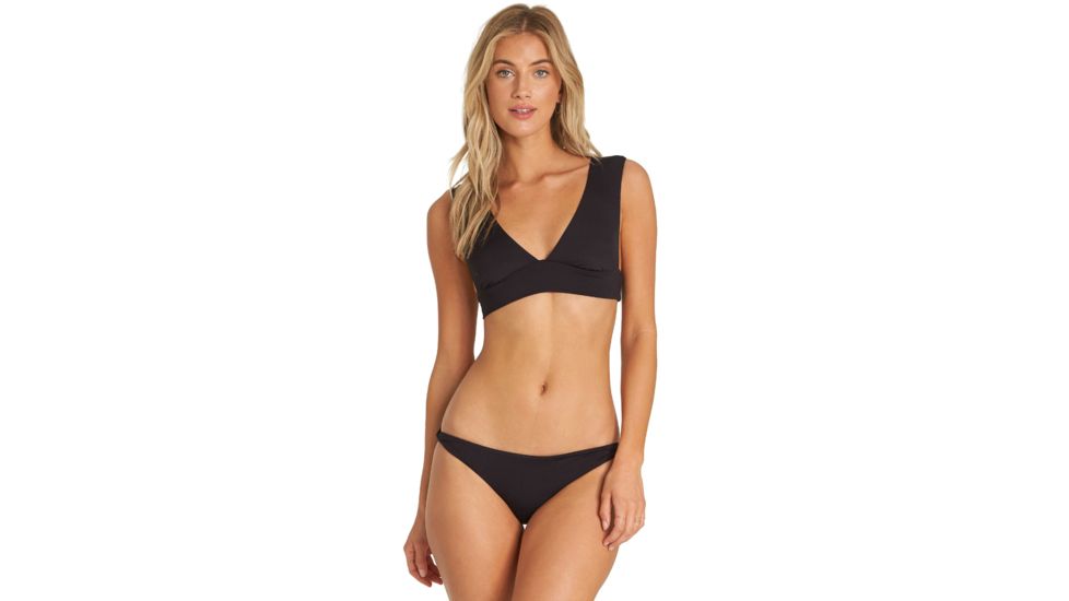 Billabong Sol Searcher Plunge Bikini Top - Womens, Pebble Black, Medium, XT53UBSO-PBA-M