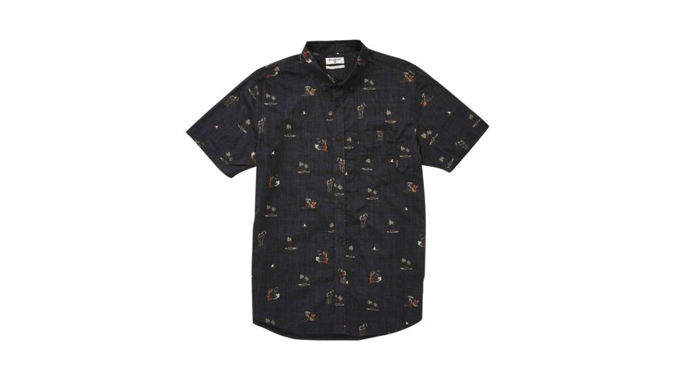 Billabong Sundays Mini SS - Button Up - Mens, Black, Medium, M503TBSM-BLK-M