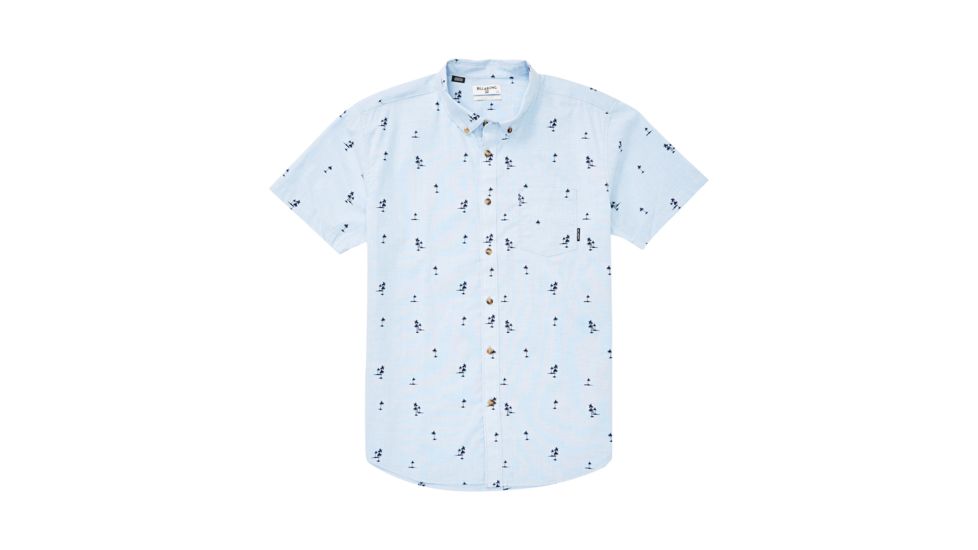 Billabong Sundays Mini SS - Button Up - Mens, Light Blue, Large, M503TBSM-LBL-L