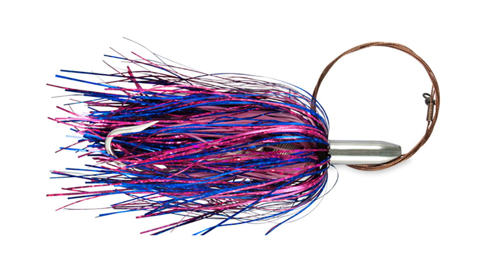 Billy Baits Mini Turbo Slammer Trolling Lure, Rigged &amp; Ready, 135LB AFW Cable, 3 ft, 7/0 Hook, Blue Fuchsia/Pink, BB-MTSBC16