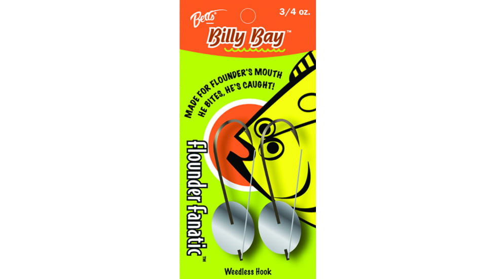 Billy Bay Flounder Fanatic Bucktail Jig, 3/4oz, 2 per Pack, 900-34-2-0