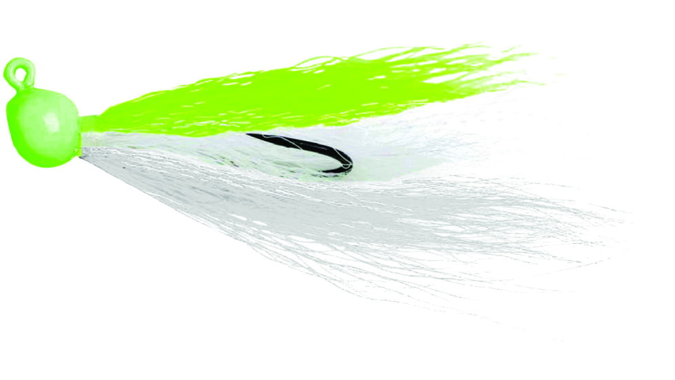 Billy Bay Flounder Fanatic Bucktail Jig, Chartreuse, 1/2oz, 2 per Pack, 902-2-2-5