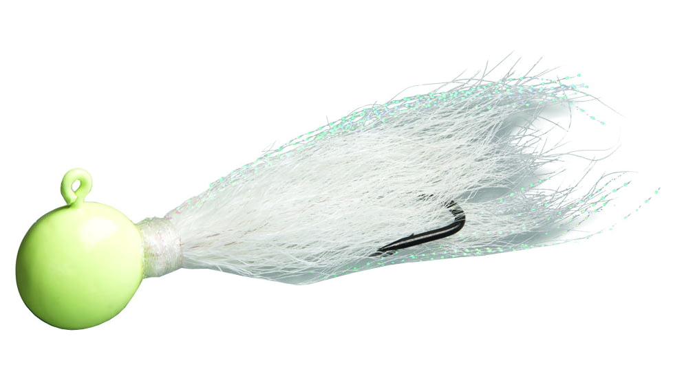Billy Bay Flounder Fanatic Bucktail Jig, Glow, 2oz, 902-20-1-6